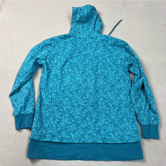 Athleta Hoodie Women XS Blue Sundown Alliance Flower Texture Borealis Sweatshirt - Picture 8 of 8